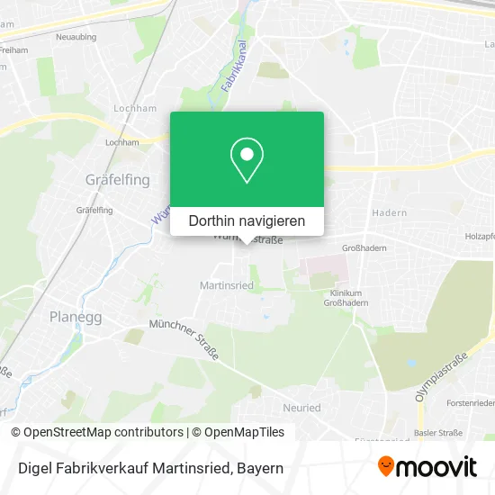 Digel Fabrikverkauf Martinsried Karte