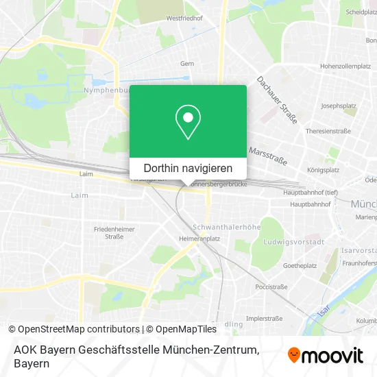 AOK Bayern Geschäftsstelle München-Zentrum Karte
