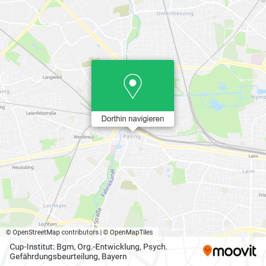 Cup-Institut: Bgm, Org.-Entwicklung, Psych. Gefährdungsbeurteilung Karte