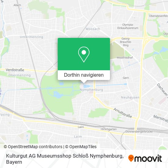 Kulturgut AG Museumsshop Schloß Nymphenburg Karte
