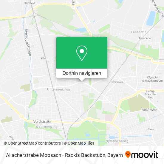 Allacherstrabe Moosach - Rackls Backstubn Karte