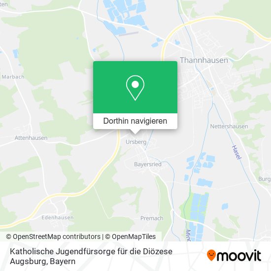 Katholische Jugendfürsorge für die Diözese Augsburg Karte