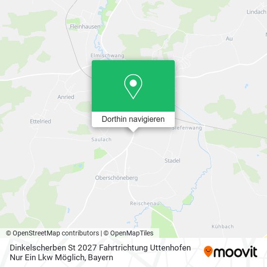 Dinkelscherben St 2027 Fahrtrichtung Uttenhofen Nur Ein Lkw Möglich Karte