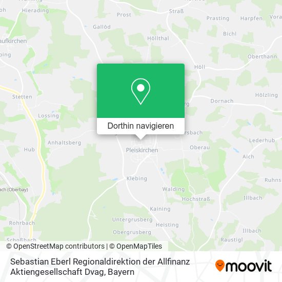 Sebastian Eberl Regionaldirektion der Allfinanz Aktiengesellschaft Dvag Karte