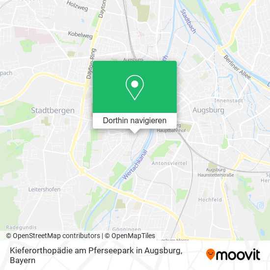 Kieferorthopädie am Pferseepark in Augsburg Karte
