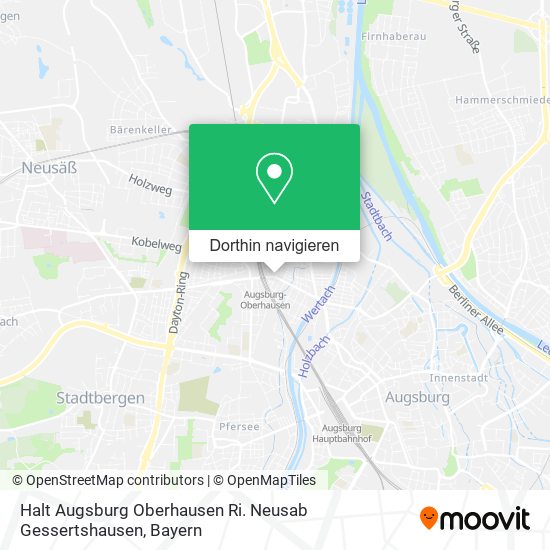 Halt Augsburg Oberhausen Ri. Neusab Gessertshausen Karte