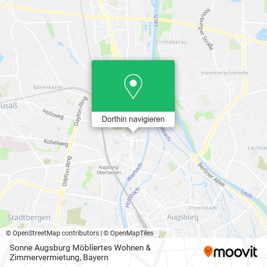 Sonne Augsburg Möbliertes Wohnen & Zimmervermietung Karte