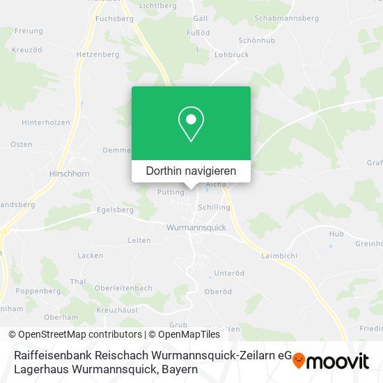 Raiffeisenbank Reischach Wurmannsquick-Zeilarn eG Lagerhaus Wurmannsquick Karte