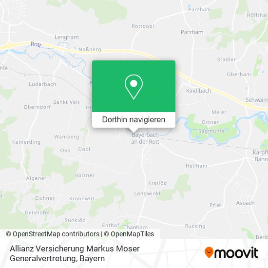 Allianz Versicherung Markus Moser Generalvertretung Karte