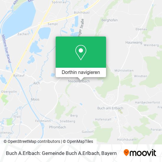 Buch A.Erlbach: Gemeinde Buch A.Erlbach Karte