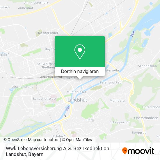 Wwk Lebensversicherung A.G. Bezirksdirektion Landshut Karte