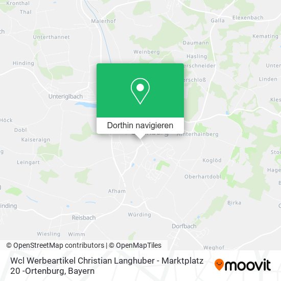 Wcl Werbeartikel Christian Langhuber - Marktplatz 20 -Ortenburg Karte