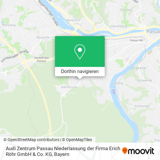 Audi Zentrum Passau Niederlassung der Firma Erich Röhr GmbH & Co. KG Karte