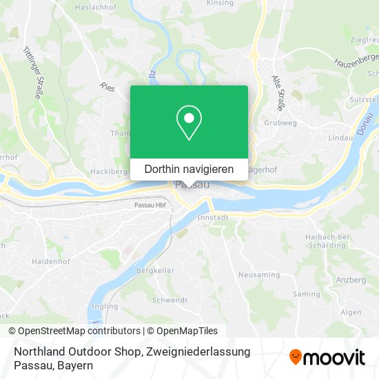 Northland Outdoor Shop, Zweigniederlassung Passau Karte