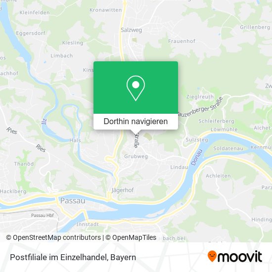 Postfiliale im Einzelhandel Karte