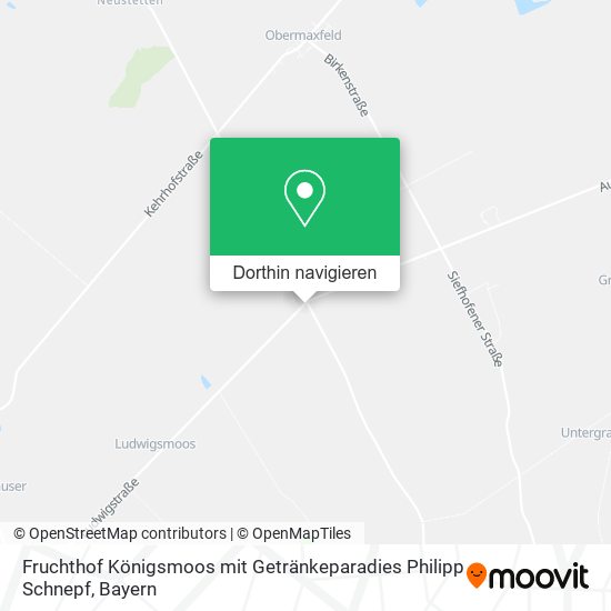 Fruchthof Königsmoos mit Getränkeparadies Philipp Schnepf Karte