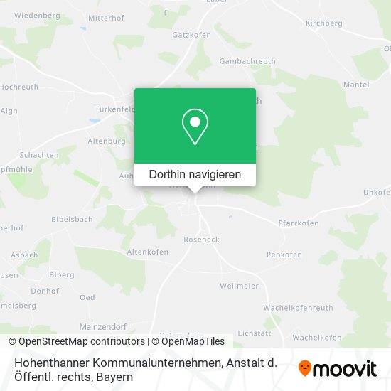 Hohenthanner Kommunalunternehmen, Anstalt d. Öffentl. rechts Karte