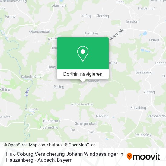 Huk-Coburg Versicherung Johann Windpassinger in Hauzenberg - Aubach Karte