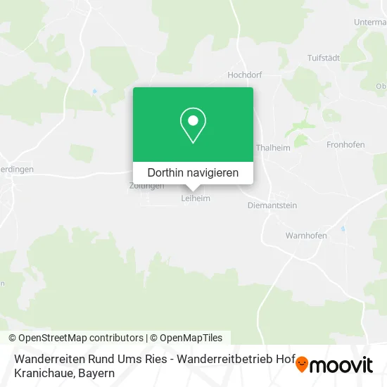 Wanderreiten Rund Ums Ries - Wanderreitbetrieb Hof Kranichaue Karte