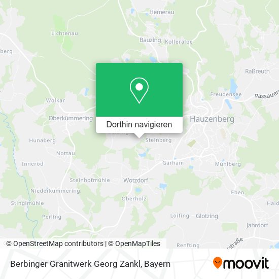 Berbinger Granitwerk Georg Zankl Karte
