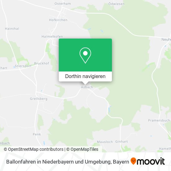 Ballonfahren in Niederbayern und Umgebung Karte