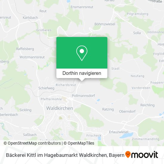 Bäckerei Kittl im Hagebaumarkt Waldkirchen Karte