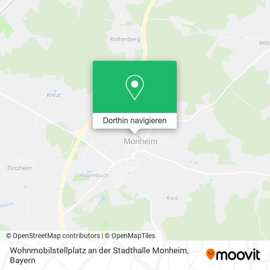 Wohnmobilstellplatz an der Stadthalle Monheim Karte