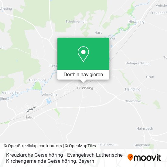 Kreuzkirche Geiselhöring - Evangelisch-Lutherische Kirchengemeinde Geiselhöring Karte