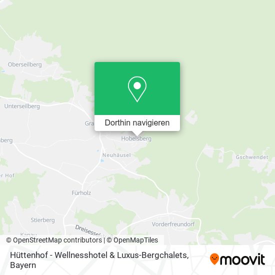 Hüttenhof - Wellnesshotel & Luxus-Bergchalets Karte