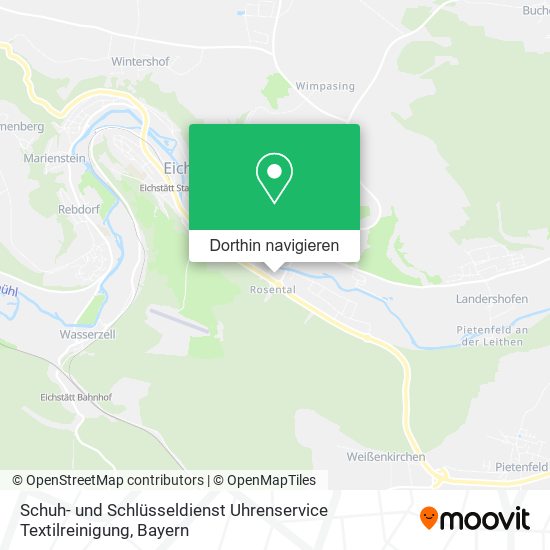 Schuh- und Schlüsseldienst Uhrenservice Textilreinigung Karte