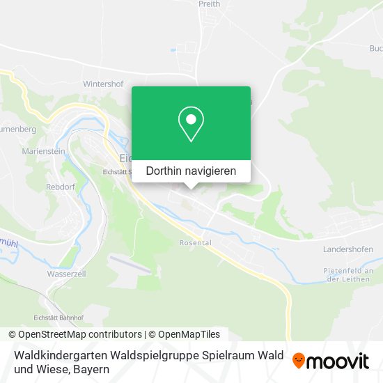 Waldkindergarten Waldspielgruppe Spielraum Wald und Wiese Karte