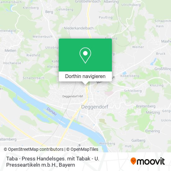 Taba - Press Handelsges. mit Tabak - U. Presseartikeln m.b.H. Karte