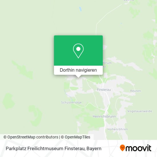 Parkplatz Freilichtmuseum Finsterau Karte