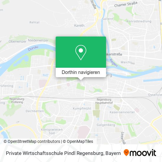 Private Wirtschaftsschule Pindl Regensburg Karte