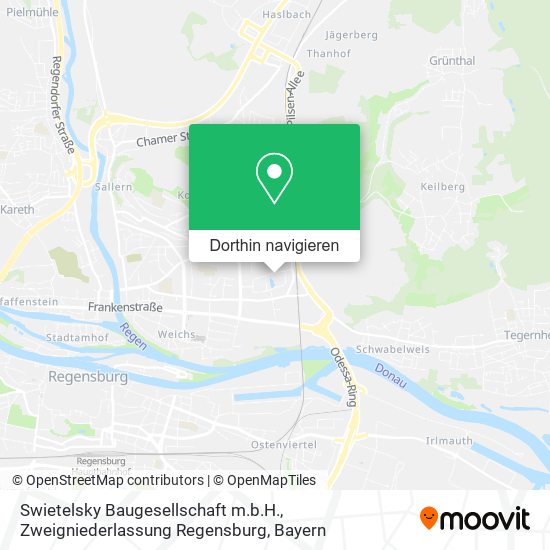 Swietelsky Baugesellschaft m.b.H., Zweigniederlassung Regensburg Karte