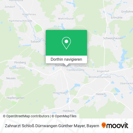 Zahnarzt Schloß Dürrwangen Günther Mayer Karte