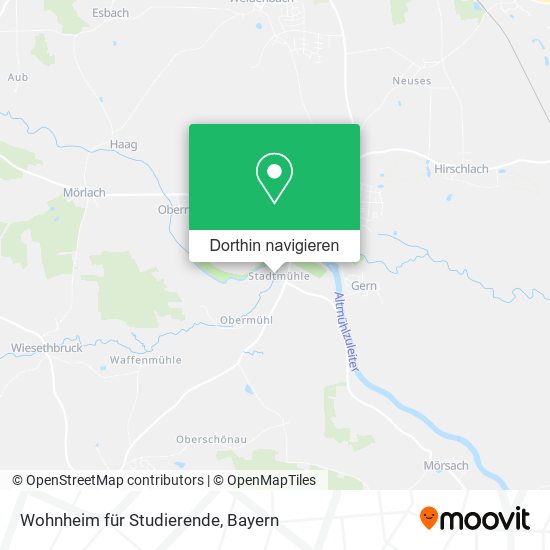 Wohnheim für Studierende Karte
