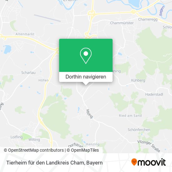 Tierheim für den Landkreis Cham Karte