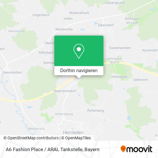 A6 Fashion Place / ARAL Tankstelle Karte