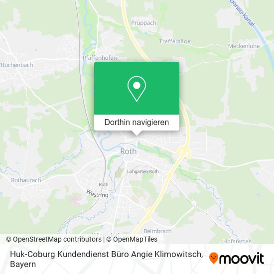 Huk-Coburg Kundendienst Büro Angie Klimowitsch Karte