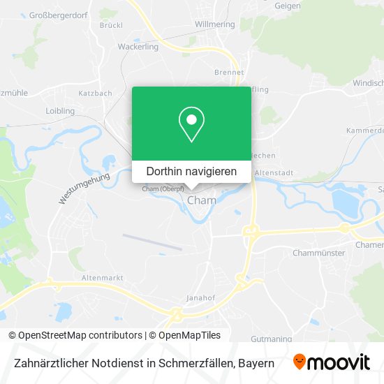Zahnärztlicher Notdienst in Schmerzfällen Karte
