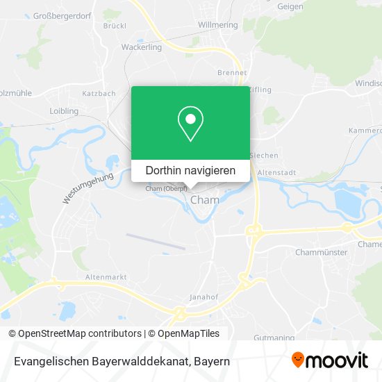 Evangelischen Bayerwalddekanat Karte