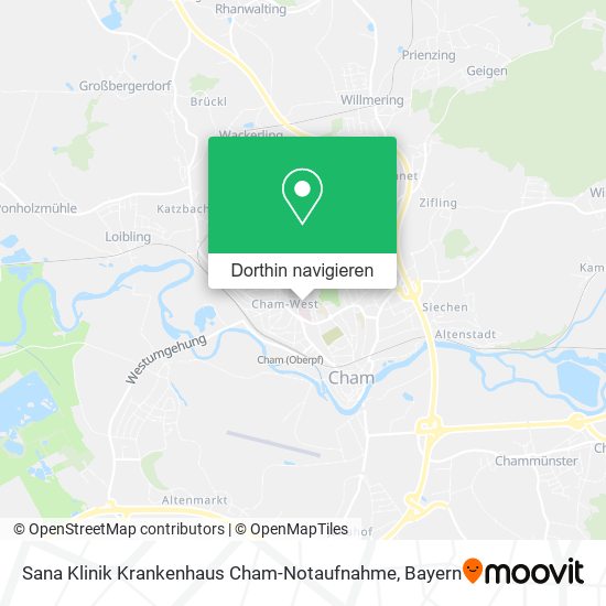 Sana Klinik Krankenhaus Cham-Notaufnahme Karte