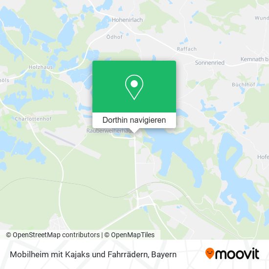 Mobilheim mit Kajaks und Fahrrädern Karte