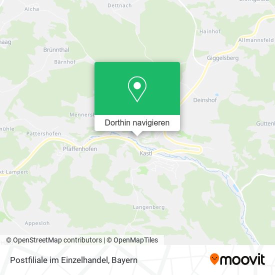 Postfiliale im Einzelhandel Karte