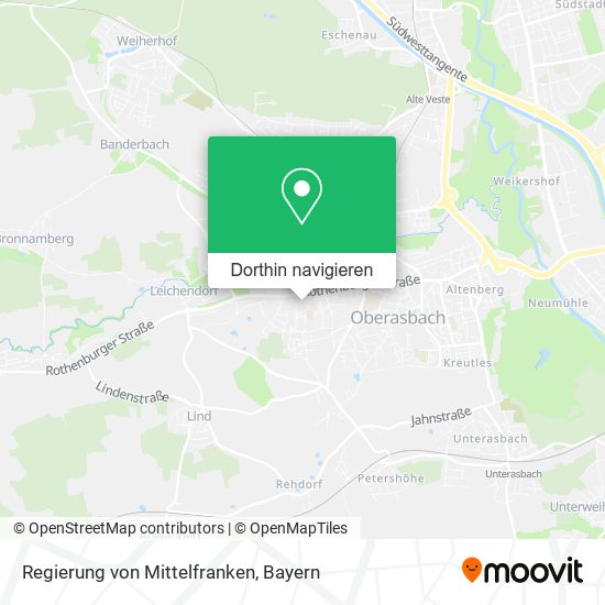 Regierung von Mittelfranken Karte