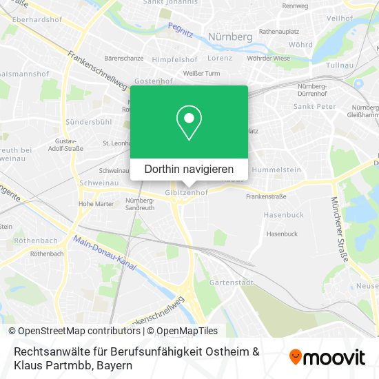 Rechtsanwälte für Berufsunfähigkeit Ostheim & Klaus Partmbb Karte