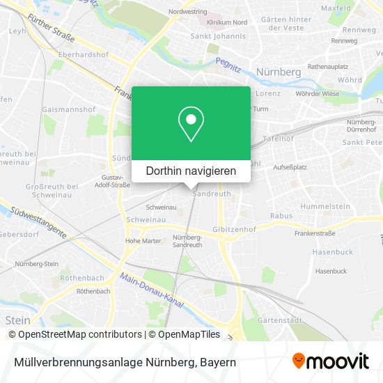 Müllverbrennungsanlage Nürnberg Karte