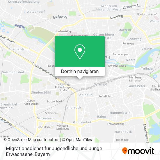 Migrationsdienst für Jugendliche und Junge Erwachsene Karte