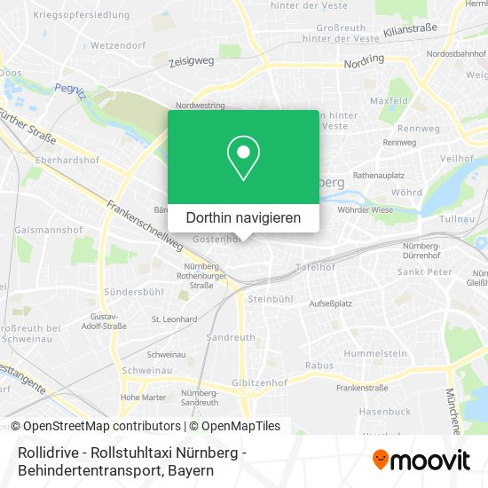 Rollidrive - Rollstuhltaxi Nürnberg - Behindertentransport Karte